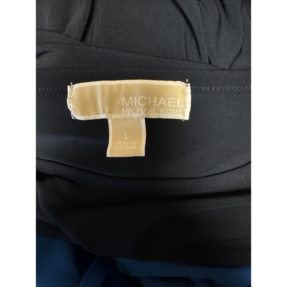 Michael Kors Women's‎ Size L Black Polyester Blouse With Zipper Accents. HOT!! - Picture 3 of 4